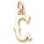Initial C charm in 14K Yellow Gold