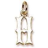 Initial H charm in Yellow Gold Plated hide-image