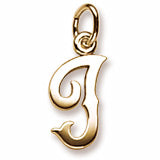 Initial I charm in 14K Yellow Gold