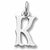 Initial K charm in Sterling Silver hide-image