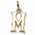 Initial M charm in 14K Yellow Gold