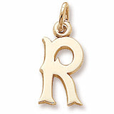 Initial R charm in 14K Yellow Gold