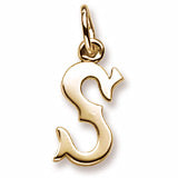 Initial S charm in Yellow Gold Plated hide-image