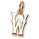 Initial W charm in Yellow Gold Plated hide-image