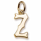 Initial Z charm in 14K Yellow Gold