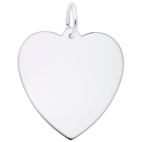 Medium Classic Heart Charm In Sterling Silver