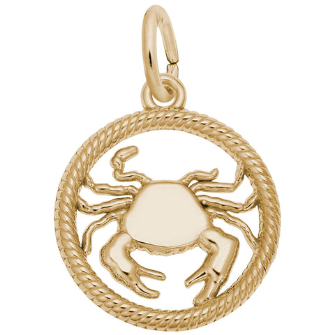 Cancer Charm In Yellow Gold
