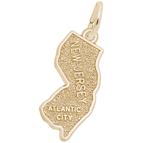 Atlantic City, New Jersey Charm in Yellow Gold Plated