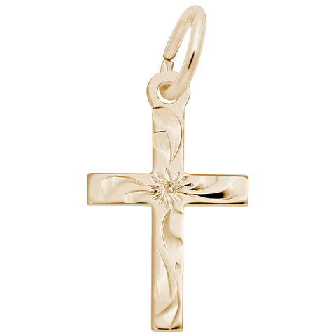 Cross Charm in Yellow Gold Plated