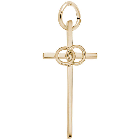 Wedding Cross Charm in Yellow Gold Plated