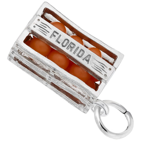 Florida Oranges Charm In Sterling Silver