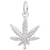 Marijuana Leaf Charm In 14K White Gold