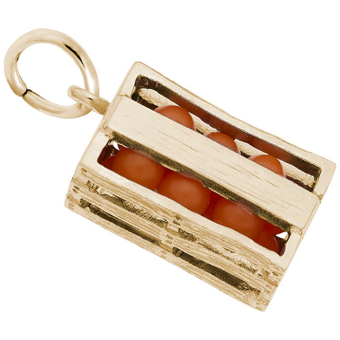 Orange Crate Charm in Yellow Gold Plated