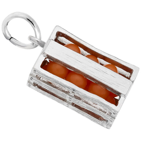 Orange Crate Charm In Sterling Silver