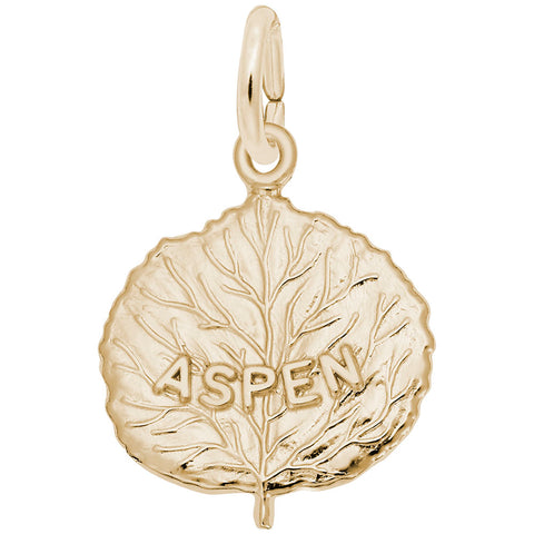 Aspen Leaf Charm in Yellow Gold Plated