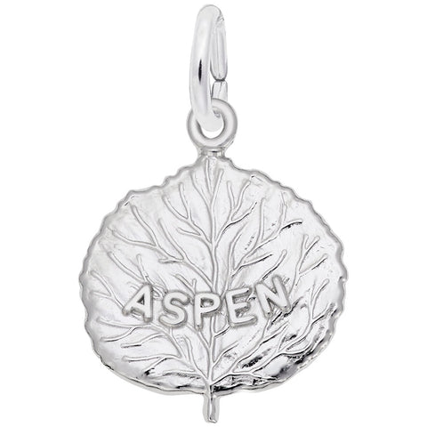 Aspen Leaf Charm In Sterling Silver