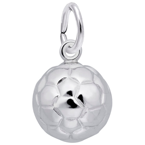 Soccer Ball Charm In Sterling Silver
