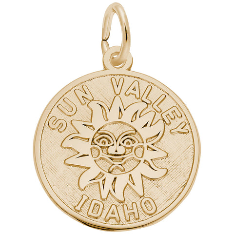 Sun Valley, Idaho Charm in Yellow Gold Plated