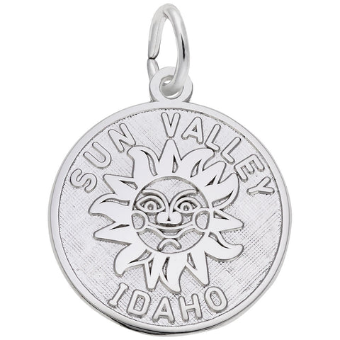 Sun Valley, Idaho Charm In Sterling Silver