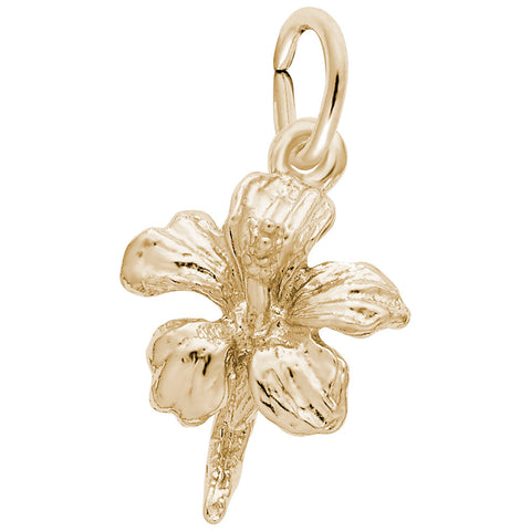 Hibiscus Charm In Yellow Gold
