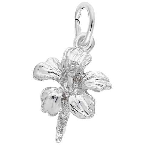 Hibiscus Charm In Sterling Silver