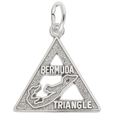 Bermuda Triangle Charm In 14K White Gold