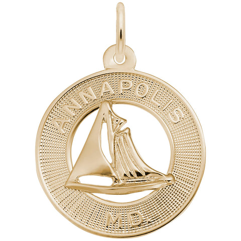 Annapolis,Md Charm In Yellow Gold