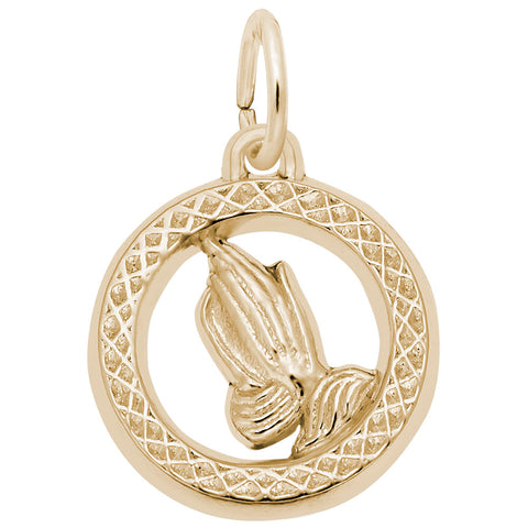 Praying Hands Charm In Yellow Gold