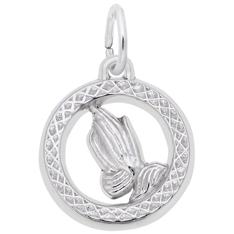 Praying Hands Charm In Sterling Silver