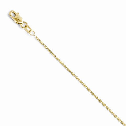 10K Yellow Gold Diamond-Cut Pendant Rope Chain Pendant, 24 inch, Chains and Necklace