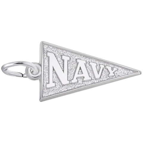 Navy Charm In 14K White Gold