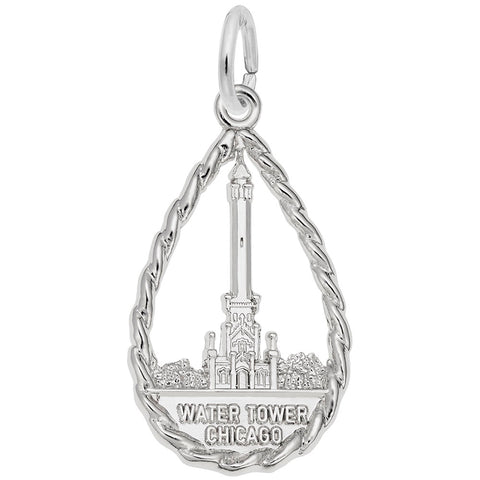 Water Tower, Chicago Charm In Sterling Silver