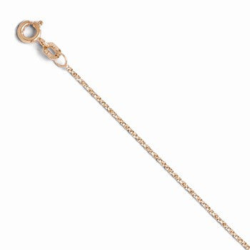 10K Rose Gold Twisted Spark Box, 20 inch, Jewelry Chains and Necklace