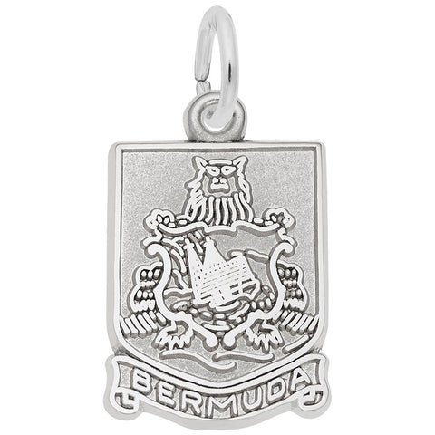 Bermuda Crest Charm In 14K White Gold