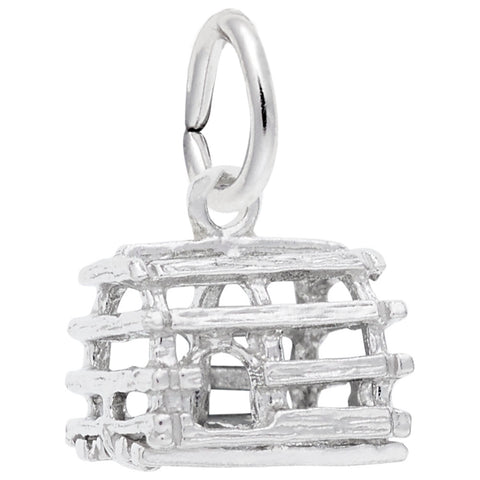 Lobster Trap Charm In 14K White Gold