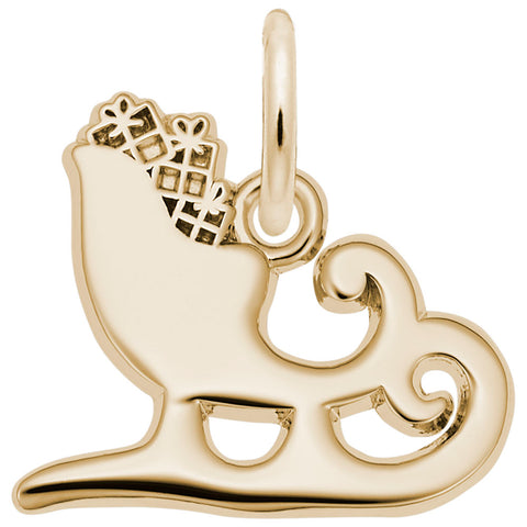 Sleigh Charm in Yellow Gold Plated