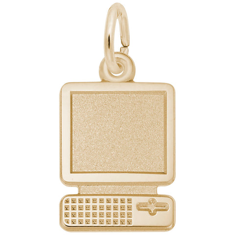 Computer Charm in Yellow Gold Plated