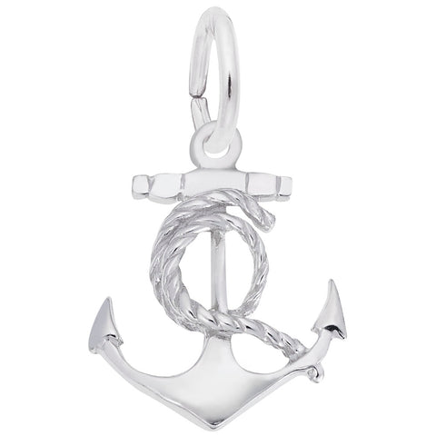 Anchor Charm In 14K White Gold