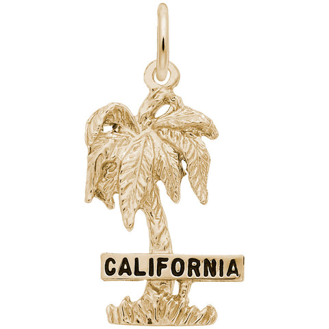 California Palm Charm In Yellow Gold