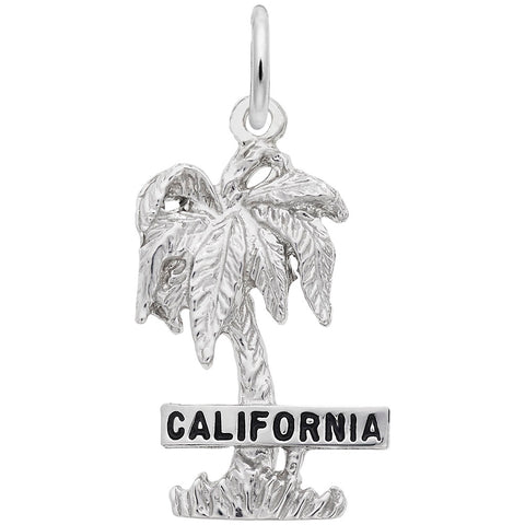 California Palm Charm In Sterling Silver