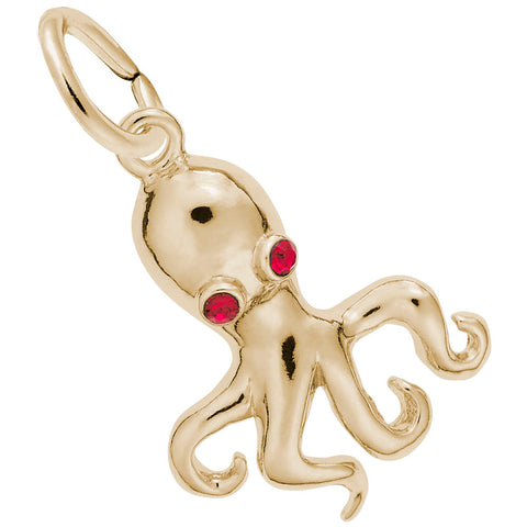 Octopus Charm in Yellow Gold Plated