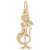 Mermaid Charm in Yellow Gold Plated