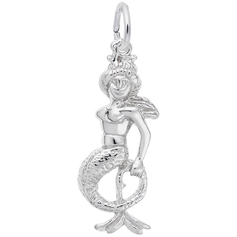 Mermaid Charm In Sterling Silver