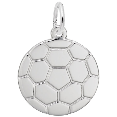 Soccer Ball Charm In 14K White Gold