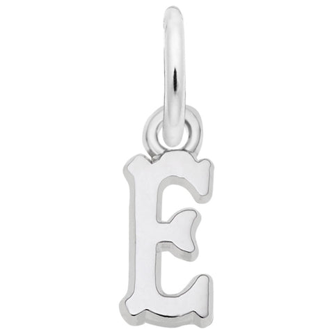 Initial E Charm In Sterling Silver