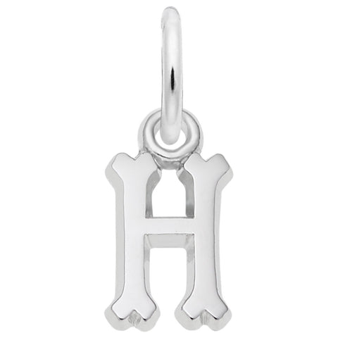 Initial H Charm In 14K White Gold