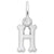 Initial H Charm In Sterling Silver