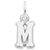 Initial M Charm In 14K White Gold