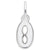 Initial O Charm In 14K White Gold