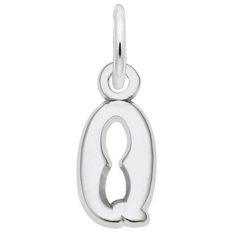Initial Q Charm In 14K White Gold